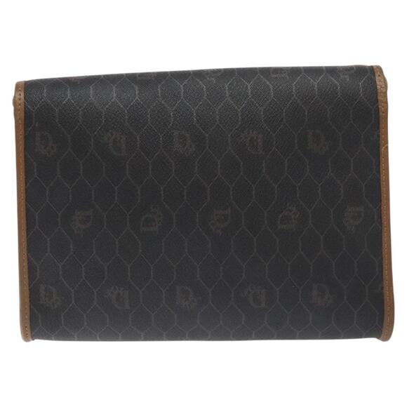 DIOR Honeycomb Canvas Shoulder Bag Pvc Black Gold - Picture 3 of 12